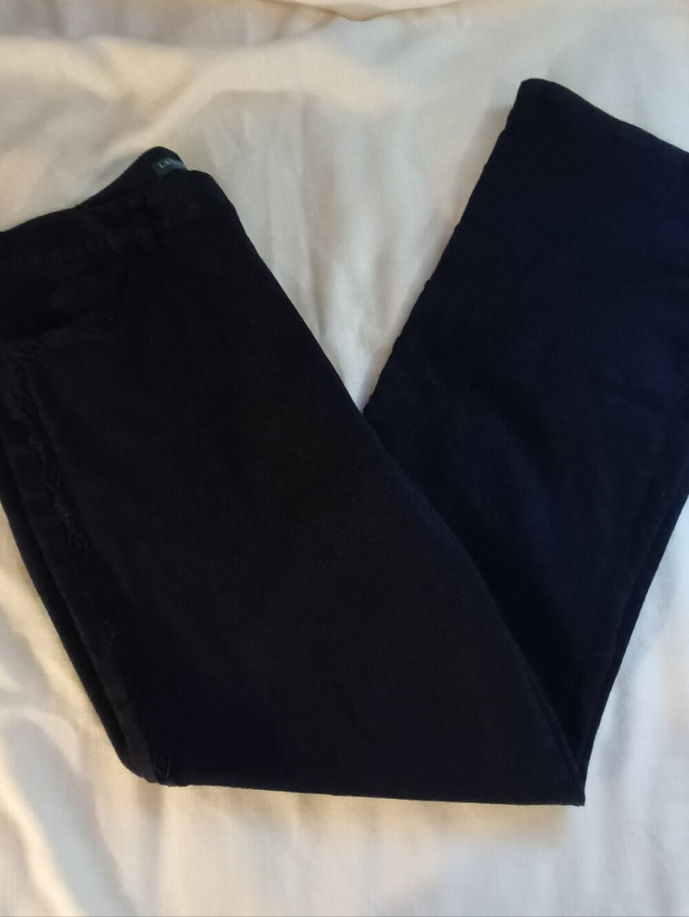 Woman's Vintage Lauren Black Jeans Beaded Geometric Beadwork